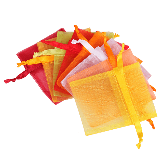 colorful organza gift bags