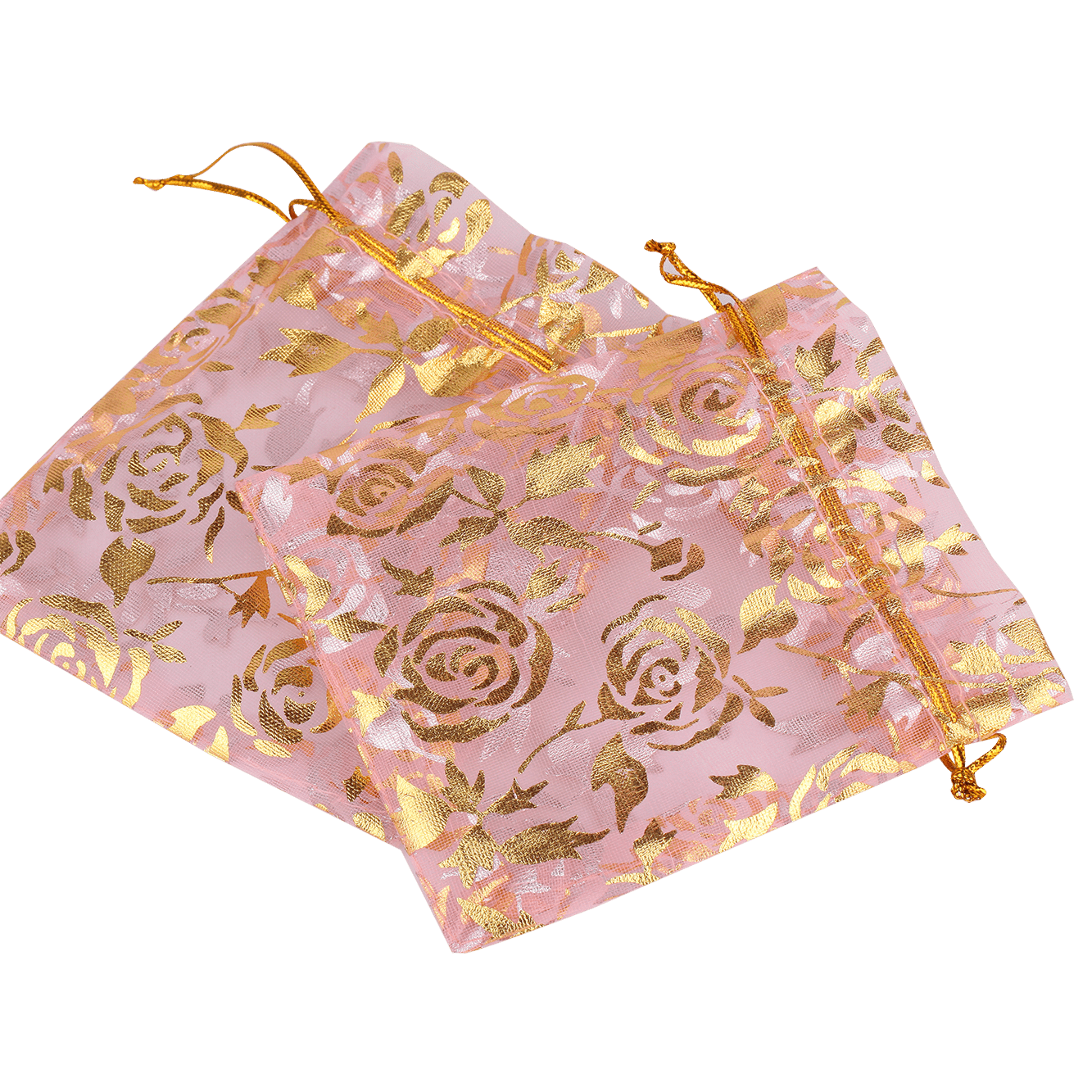 Custom full printed small gift bag organza bag with drawstring
