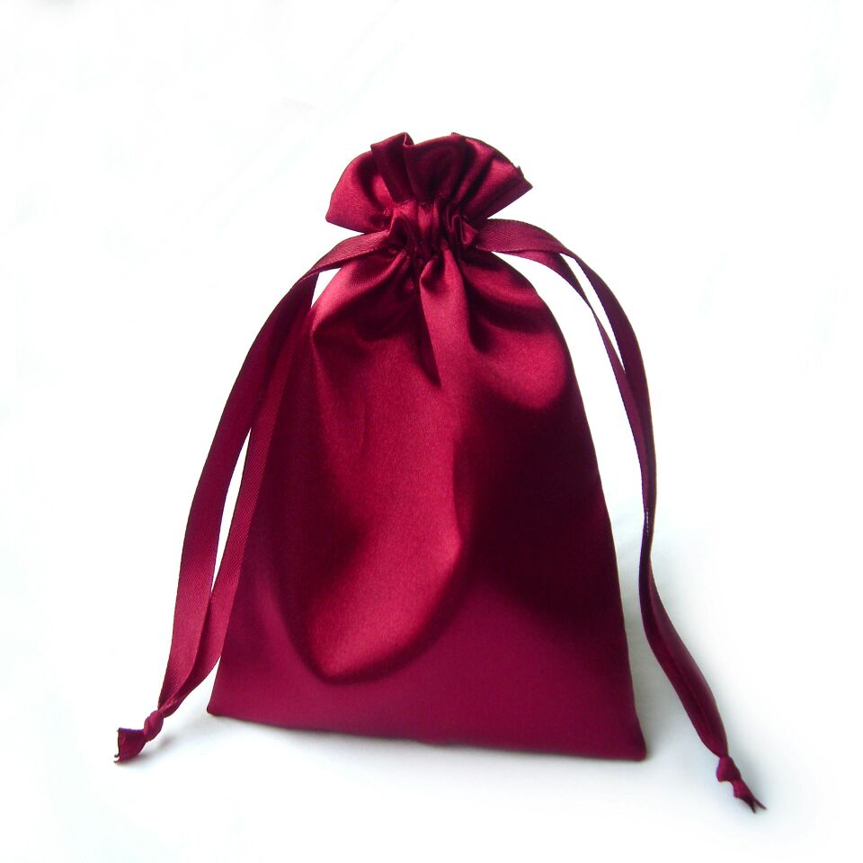 Customized jewelry small packaging gift dust wig drawstring pouch custom logo satin bags Hot sale products