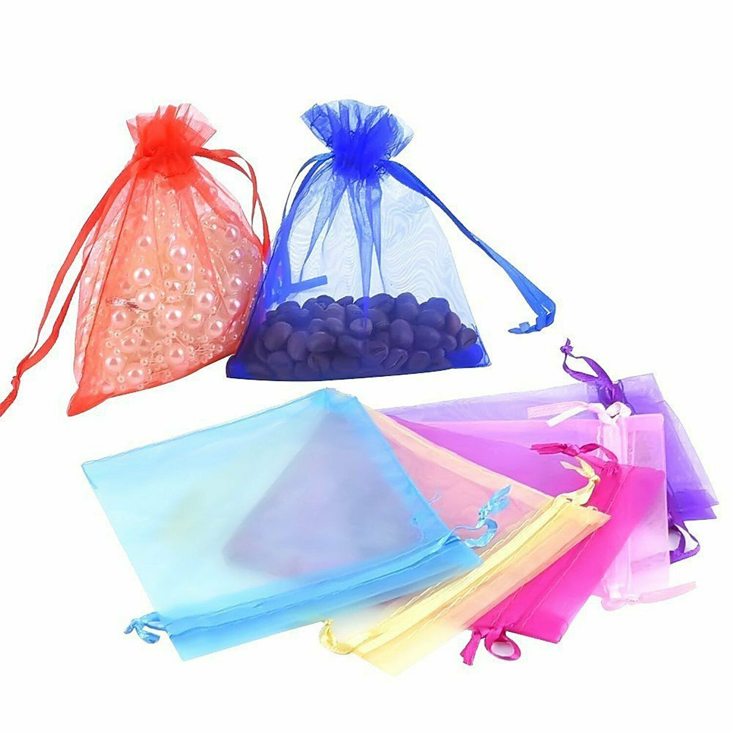Organza Bags Jewellery Pouches Wedding Favour Party Mesh Drawstring Gift