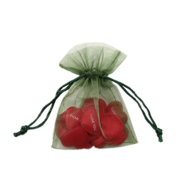 custom organza drawstring pouch bags with silk rope