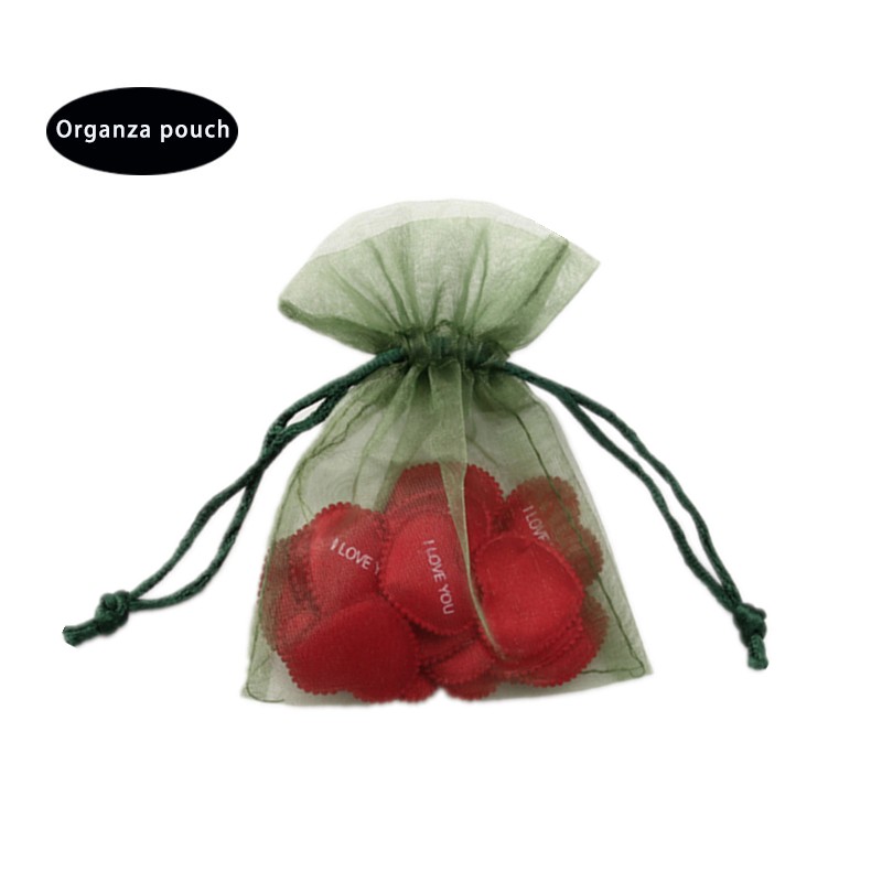 custom colorful organza drawstring gift pouch bags