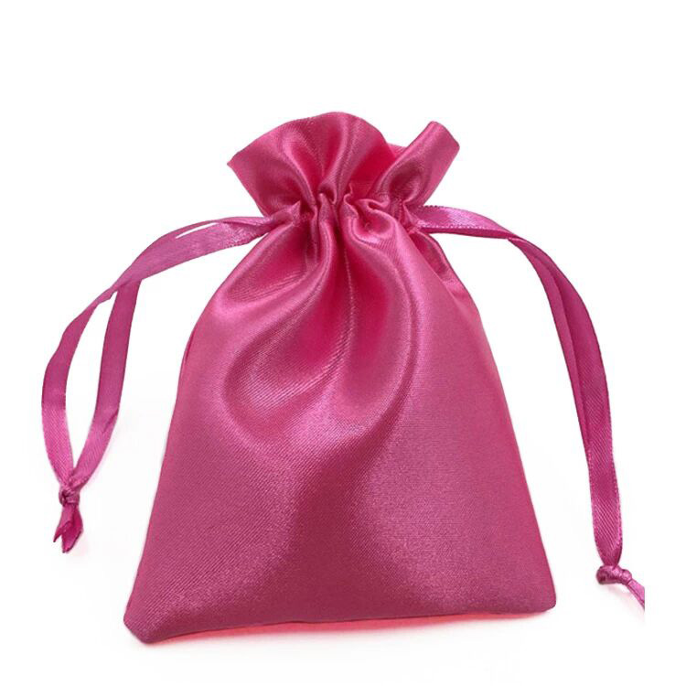 customized jewelry small packaging gift dust wig drawstring pouch custom logo satin bags