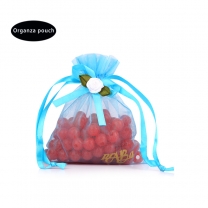 custom blue organza bags with logo printing