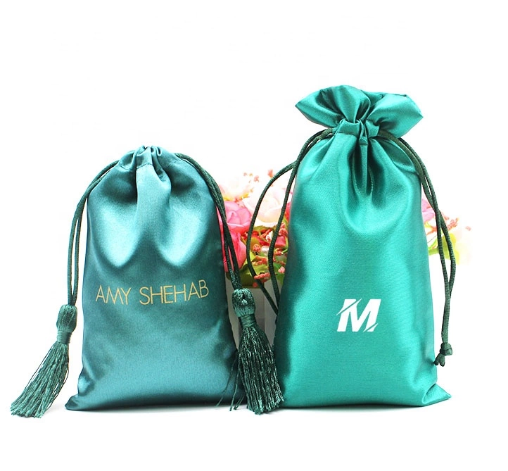 Custom satin bags hair weave packaging bag silk bags for hair extensions