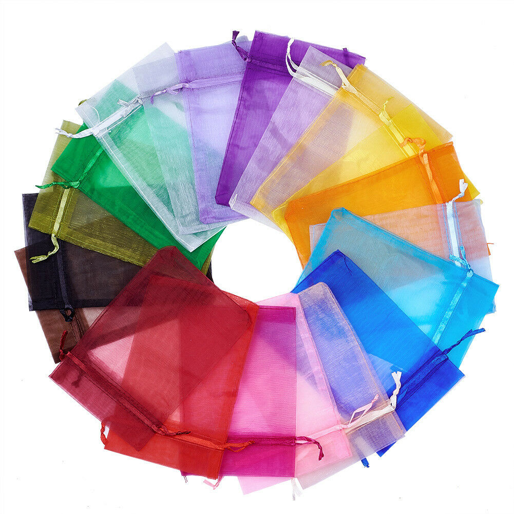 Colorful Drawstring Organza Bags Wedding Party Favor Gift Pouches 15x10cm