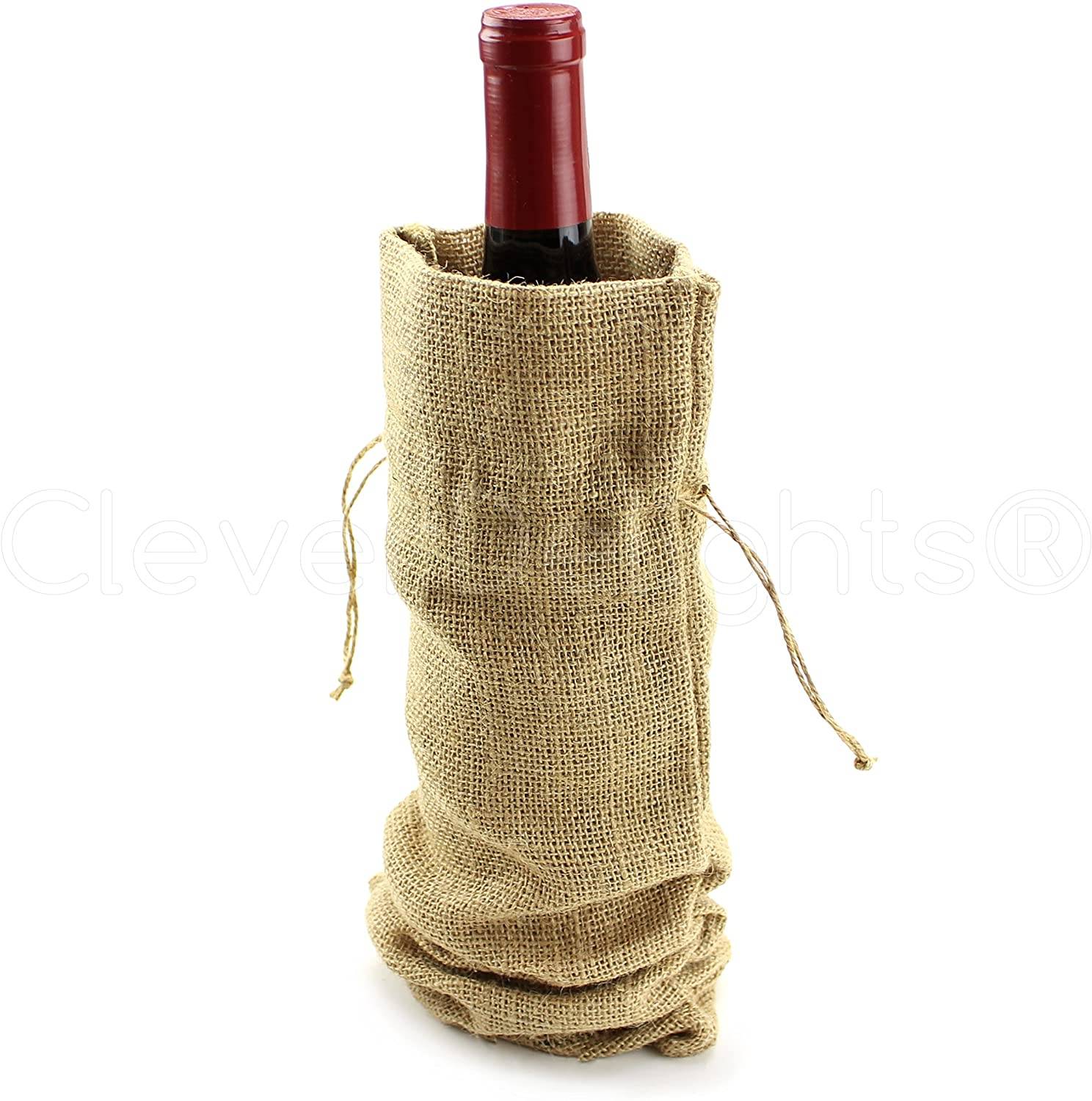 Burlap Wine Bags with Drawstring Natural Jute Burlap Pouch