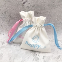 Natural color customized cotton jewelry drawstring bag