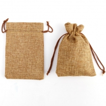 Gift Packing Bag Drawstring Burlap Jute  Linen Pouch Bag With Logo