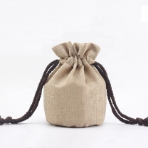 Eco-friendly Customized Logo Linen Jute Burlap Cotton Pouch