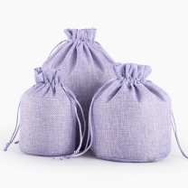 Custom Logo Jute Pouch Burlap Party Candy Gift Round Bottom Packaging Bag