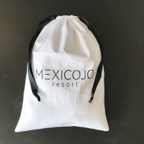 Custom promotion white cotton bags jewelry packaging pouches