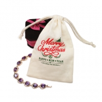 Samll custom cotton bag with green logo printing