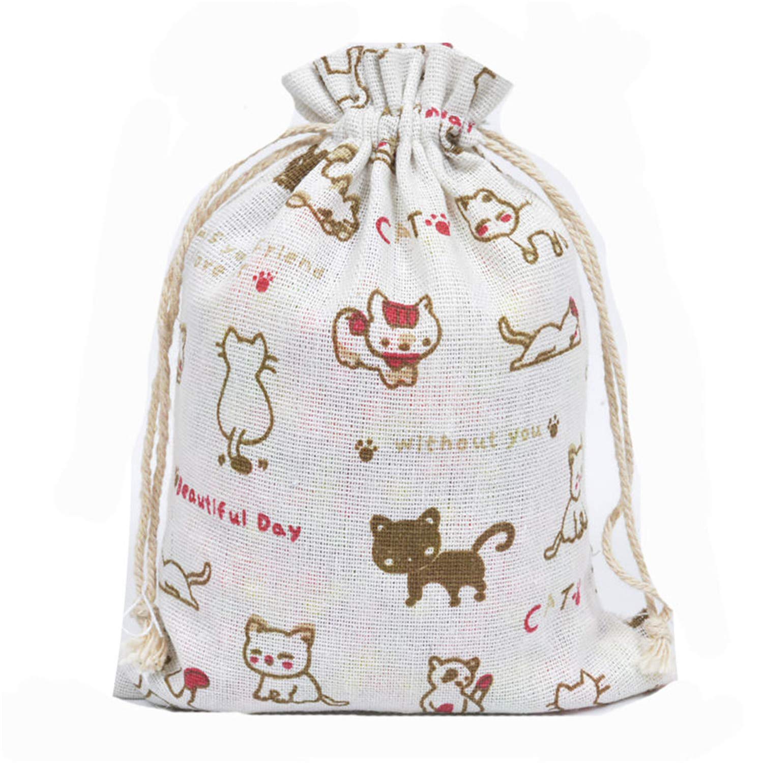 small burlap drawstring hessian mini gift jute pouch dust bag_Jute