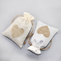 Linen Gift Bag Festival Party Simple Pouch Jute Heart