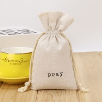 Custom Logo Natural Canvas Cotton Gift Organic Dust-Proof Shoe Storage Pouch