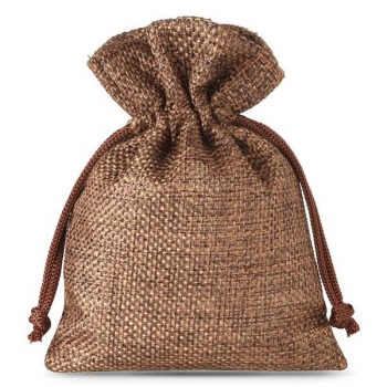 Eco-friendly Custom Logo printed linen pouch Drawstring Gift Bag