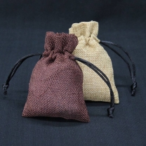 2020 latest gift burlap three color drawstring burlap bags