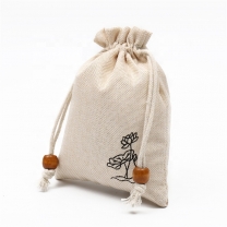 Small jute drawstring pouch burlap drawstring bag with logo