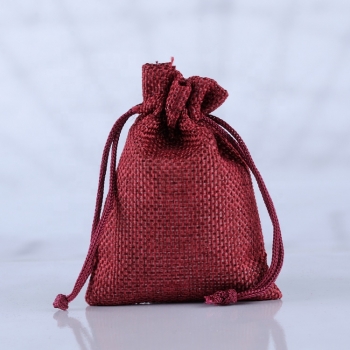 Custom natural burlap gift sack bags small drawstring sacks jute pouch