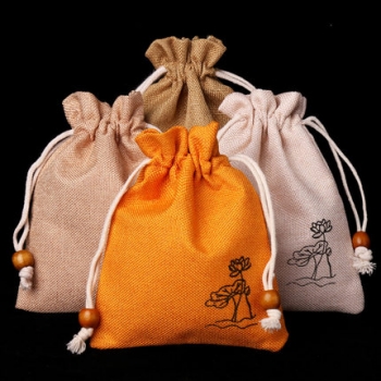Small Drawstring Gift Bag Custom Cotton Beads Storage Small Cloth Jewelry Pouch
