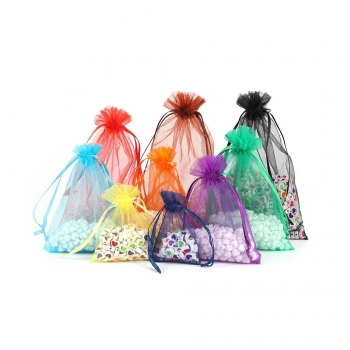 Custom Gift Drawstring Organza Bag Jewelry Packaging Bags Organza Silk Pouches