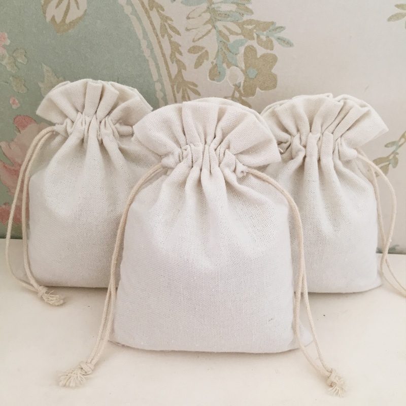 Plain cotton linen drawstring pouches packaging small cotton bag with ties_Jute Drawstring Bag