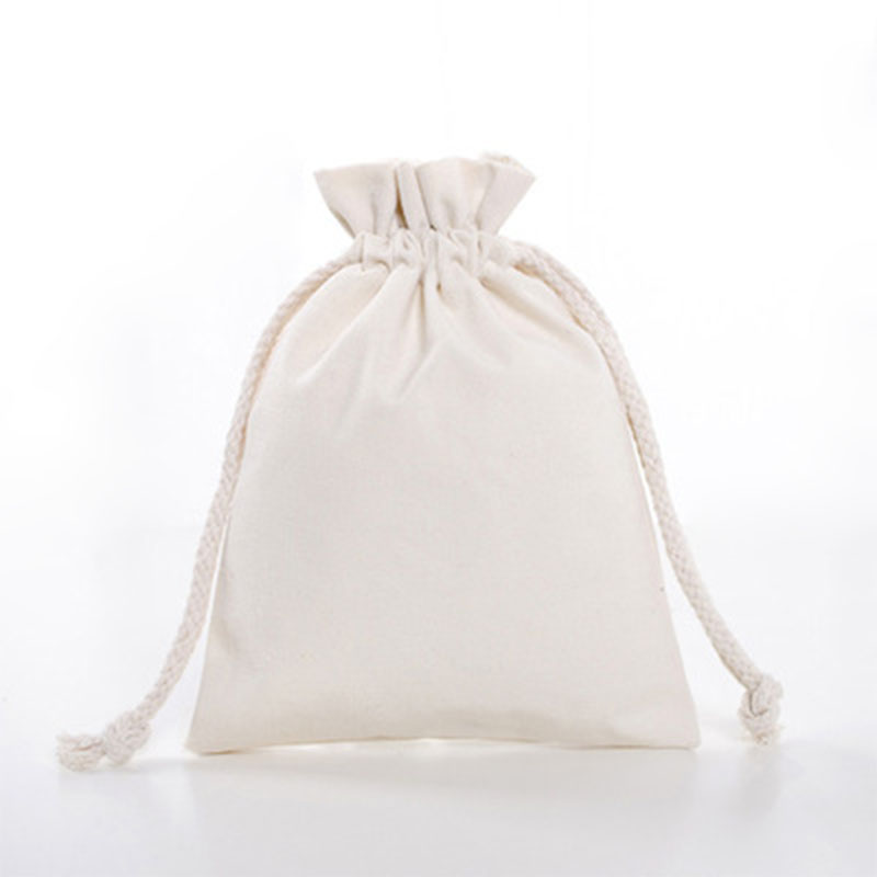 Cotton Canvas Linen Produce Drawstring Shoe Dust Pouch Bag