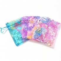 Sheer Coralline Organza Jewelry Pouch Small Organza Bag Jewelry Packaging Bags