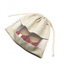 High quality factory custom premium natural drawstring bread cotton linen bags with embroidery