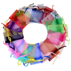 Blue Organza Jewelry Gift Pouch Bags Drawstring Bag Mix color Organza Bag