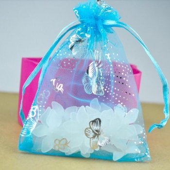Butterfly Pattern Organza Bag Organza Jewelry Gift Pouch Bags Drawstring Bag